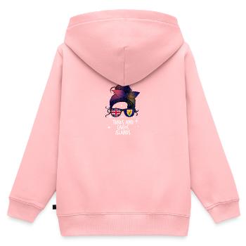 Turks- und Caicosinseln - Kinder Premium Organic Zip Hoodie - Rosa - Hinten - AI Model Kid Female (0cm)