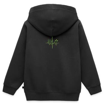Natürliche Harmonie: Musik und Natur in Perfektion - Kinder Premium Organic Zip Hoodie - Schwarz - Hinten - AI Model Kid Male (0cm)