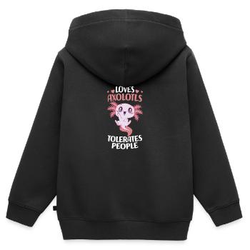 Axolotl Pet | Cadeau d’amphibiens à queue Lurch - Sweat Premium à capuche zippé enfant bio - noir - Dos - AI Model Kid Male (0cm)