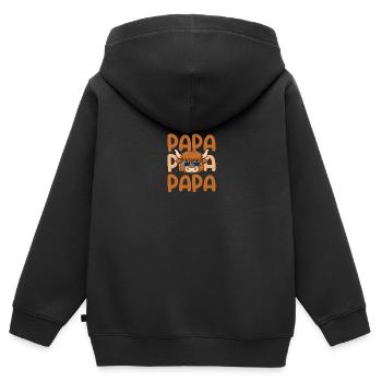 Boeuf Buffalo Papa Père Bœufs - Sweat Premium à capuche zippé enfant bio - noir - Dos - AI Model Kid Male (0cm)
