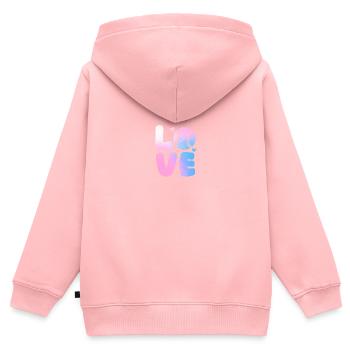 Joueur de baseball Baseball - Sweat Premium à capuche zippé enfant bio - rose - Dos - AI Model Kid Female (0cm)