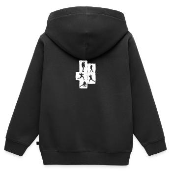 Baseballspieler Baseball - Kinder Premium Organic Zip Hoodie - Schwarz - Hinten - AI Model Kid Male (0cm)