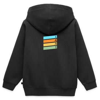 Baseballspieler Baseball - Kinder Premium Organic Zip Hoodie - Schwarz - Hinten - AI Model Kid Male (0cm)