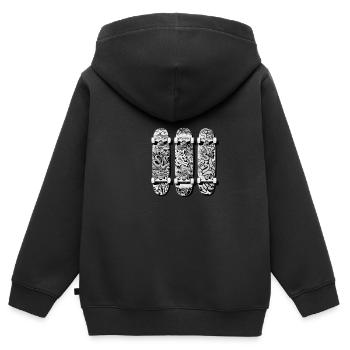 NeonSkateVibes Skateboards Black & White Edition - Kids Premium Organic Zip-up Hoodie - black - Back - AI Model Kid Male (0cm)
