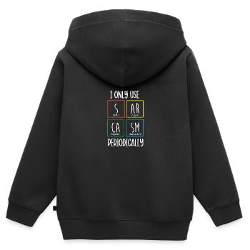 Tableau périodique - Sweat Premium à capuche zippé enfant bio - noir - Dos - AI Model Kid Male (0cm)