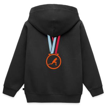 champion medaille sport escrime - Sweat Premium à capuche zippé enfant bio - noir - Dos - AI Model Kid Male (0cm)