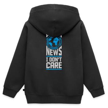 Breaking news don't care - Kinder Premium Organic Zip Hoodie - Schwarz - Hinten - AI Model Kid Male (0cm)