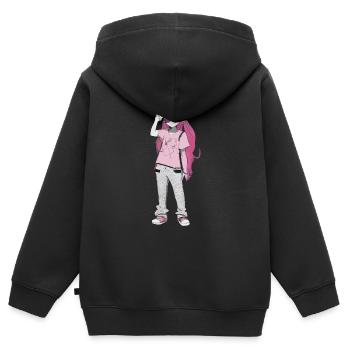 Fille - Sweat Premium à capuche zippé enfant bio - noir - Dos - AI Model Kid Male (0cm)