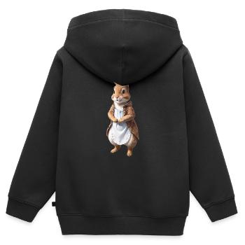 Cute Bunny Brown 3 - Kids Premium Organic Zip-up Hoodie - black - Back - AI Model Kid Male (0cm)