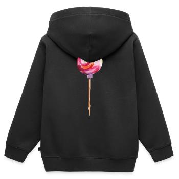 sucette - Sweat Premium à capuche zippé enfant bio - noir - Dos - AI Model Kid Male (0cm)
