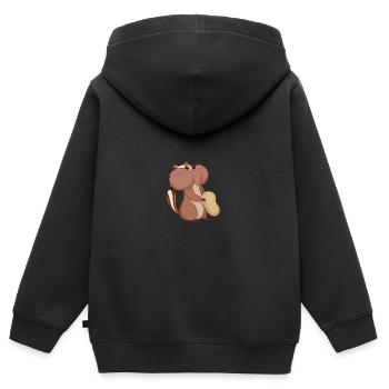 Chipmunk Écureuil rayé - Sweat Premium à capuche zippé enfant bio - noir - Dos - AI Model Kid Male (0cm)