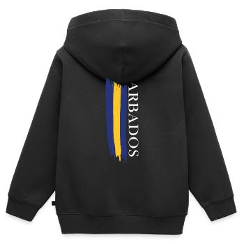 Barbados skizzierte Landesfarben - Kinder Premium Organic Zip Hoodie - Schwarz - Hinten - AI Model Kid Male (0cm)