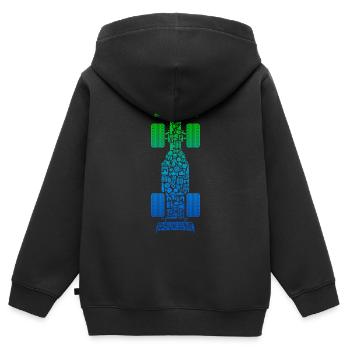 Voiture De Course De Course De Sport Automobile De Course Enfants - Sweat Premium à capuche zippé enfant bio - noir - Dos - AI Model Kid Male (0cm)