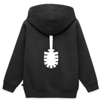 Klobürste Icon WC Putzen Sauber - Kinder Premium Organic Zip Hoodie - Schwarz - Hinten - AI Model Kid Male (0cm)