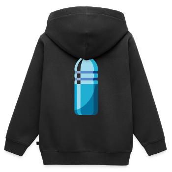 Wasserflasche - Kinder Premium Organic Zip Hoodie - Schwarz - Hinten - AI Model Kid Male (0cm)