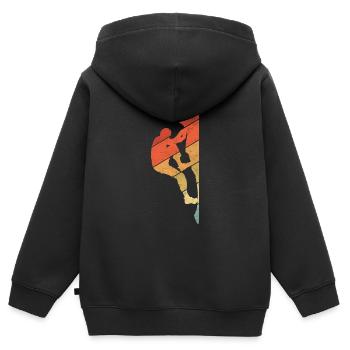 Alpinistes Bouldering Boulder Climbing - Sweat Premium à capuche zippé enfant bio - noir - Dos - AI Model Kid Male (0cm)