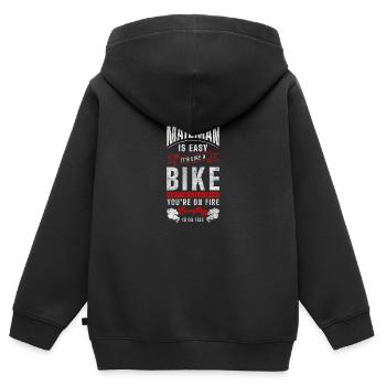Facteur Employé Postal Livreur de colis - Sweat Premium à capuche zippé enfant bio - noir - Dos - AI Model Kid Male (0cm)