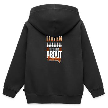 Bowling Bowlingbahn Strike - Kinder Premium Organic Zip Hoodie - Schwarz - Hinten - AI Model Kid Male (0cm)