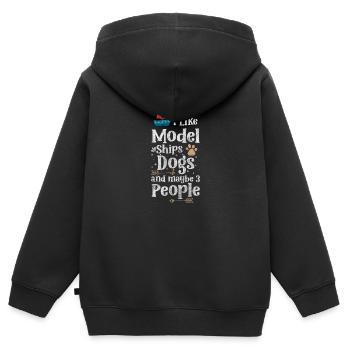 Maquette Marin de Lac - Sweat Premium à capuche zippé enfant bio - noir - Dos - AI Model Kid Male (0cm)