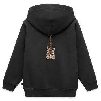 E-Gitarre - Kinder Premium Organic Zip Hoodie - Schwarz - Hinten - AI Model Kid Male (0cm)