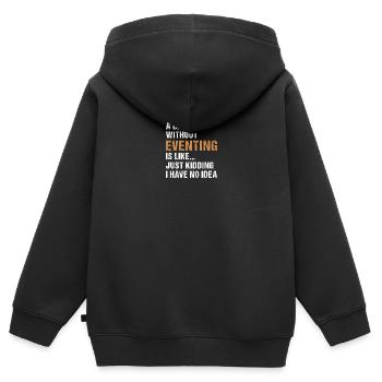 Cavalier Une journée sans concours complet - Sweat Premium à capuche zippé enfant bio - noir - Dos - AI Model Kid Male (0cm)