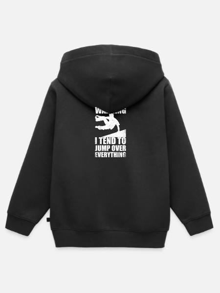 Parkour Funny saying - Kids Premium Organic Zip-up Hoodie - black
