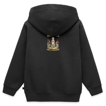 Always ready like a meerkat - Kids Premium Organic Zip-up Hoodie - black - Back - AI Model Kid Male (0cm)