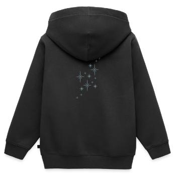 Les étoiles scintillantes scintillent - Sweat Premium à capuche zippé enfant bio - noir - Dos - AI Model Kid Male (0cm)