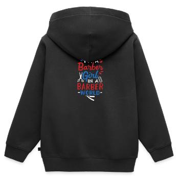 Friseurin - Kinder Premium Organic Zip Hoodie - Schwarz - Hinten - AI Model Kid Male (0cm)