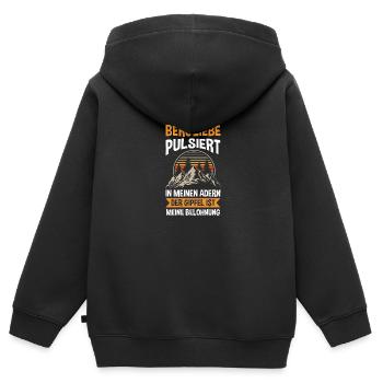 Bergsteiger Wandern Wanderer Klettern Bergsteigen - Kinder Premium Organic Zip Hoodie - Schwarz - Hinten - AI Model Kid Male (0cm)