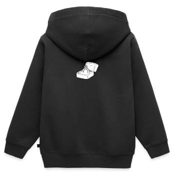 Marry me! Diamond ring clunker application gift - Kids Premium Organic Zip-up Hoodie - black - Back - AI Model Kid Male (0cm)