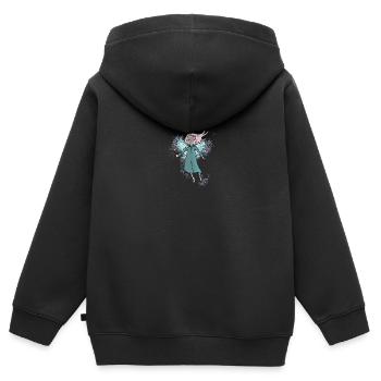 Fairy Kidz - Kinder Premium Organic Zip Hoodie - Schwarz - Hinten - AI Model Kid Male (0cm)