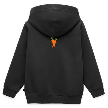 Conception de carottes - Sweat Premium à capuche zippé enfant bio - noir - Dos - AI Model Kid Male (0cm)