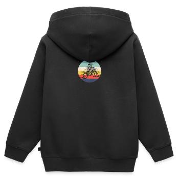 Motocross Vintage Motocross Retro Motocross - Kinder Premium Organic Zip Hoodie - Schwarz - Hinten - AI Model Kid Male (0cm)