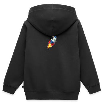GME To the Moon Meme Aktien Wall Street Wetten - Kinder Premium Organic Zip Hoodie - Schwarz - Hinten - AI Model Kid Male (0cm)
