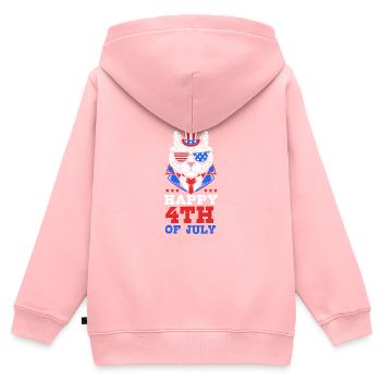 Vierter Juli Nationalfarben Nationalfeiertag USA - Kinder Premium Organic Zip Hoodie - Rosa - Hinten - AI Model Kid Female (0cm)