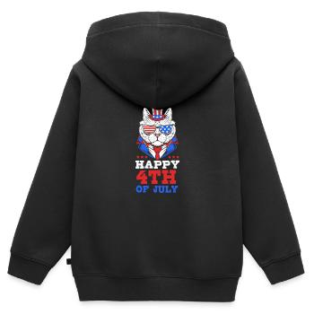 Vierter Juli Nationalfarben Nationalfeiertag USA - Kinder Premium Organic Zip Hoodie - Schwarz - Hinten - AI Model Kid Male (0cm)