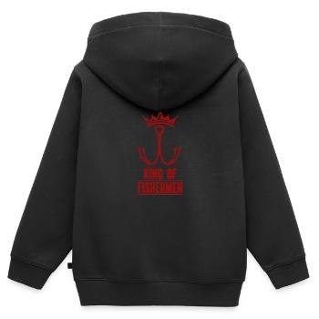 Angler Angelhaken Angelrute Sportfischer - Kinder Premium Organic Zip Hoodie - Schwarz - Hinten - AI Model Kid Male (0cm)