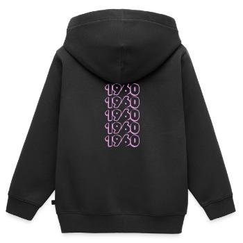 Lila 1960 - Kinder Premium Organic Zip Hoodie - Schwarz - Hinten - AI Model Kid Male (0cm)