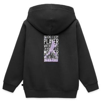 Softball - Sweat Premium à capuche zippé enfant bio - noir - Dos - AI Model Kid Male (0cm)