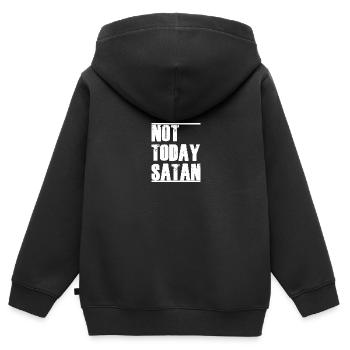 not today satan - Kinder Premium Organic Zip Hoodie - Schwarz - Hinten - AI Model Kid Male (0cm)