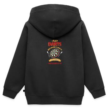 Dart Dartboard Dartpfeil - Kinder Premium Organic Zip Hoodie - Schwarz - Hinten - AI Model Kid Male (0cm)