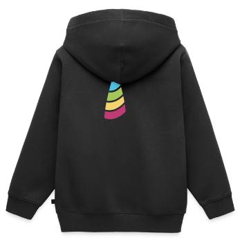 Horn - Kinder Premium Organic Zip Hoodie - Schwarz - Hinten - AI Model Kid Male (0cm)