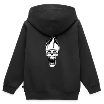 hoelle monster boese horror halloween kopf gesicht - Kinder Premium Organic Zip Hoodie - Schwarz - Hinten - AI Model Kid Male (0cm)