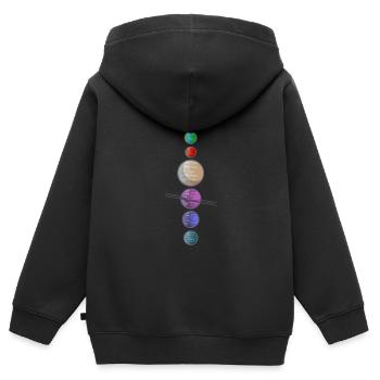 Solar System - Kinder Premium Organic Zip Hoodie - Schwarz - Hinten - AI Model Kid Male (0cm)
