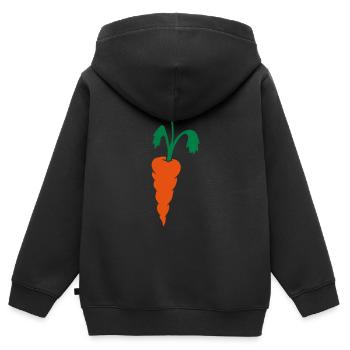 Karotte Möhre - Kinder Premium Organic Zip Hoodie - Schwarz - Hinten - AI Model Kid Male (0cm)