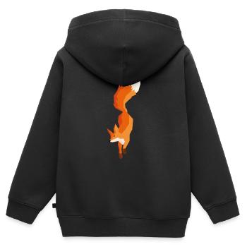 Fuchs Polygone - Sweat Premium à capuche zippé enfant bio - noir - Dos - AI Model Kid Male (0cm)