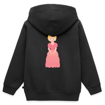 Princesse - Sweat Premium à capuche zippé enfant bio - noir - Dos - AI Model Kid Male (0cm)