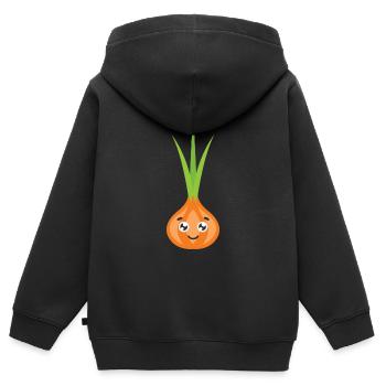Oignon - Sweat Premium à capuche zippé enfant bio - noir - Dos - AI Model Kid Male (0cm)
