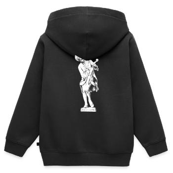 Mozart Geigenkind - Wolfgang Amadeus Mozart - Kinder Premium Organic Zip Hoodie - Schwarz - Hinten - AI Model Kid Male (0cm)